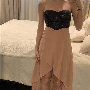 Hugh School Homecoming Dress Light Pink & Black